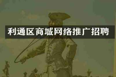 利通区商城网络推广招聘