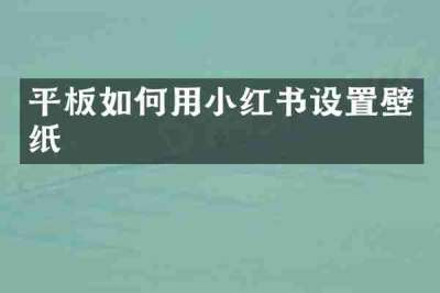 平板如何用小红书设置壁纸