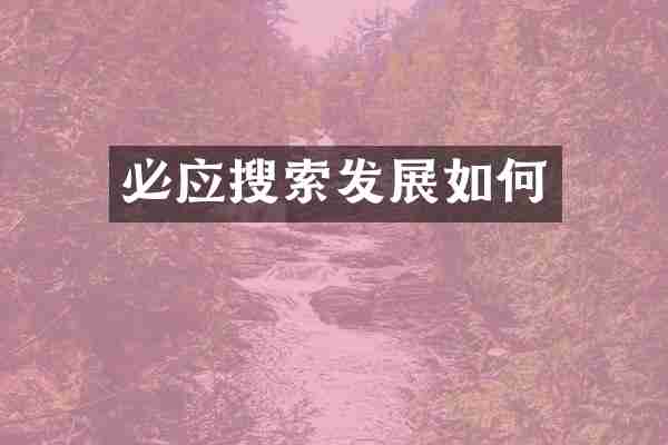 必应搜索发展如何