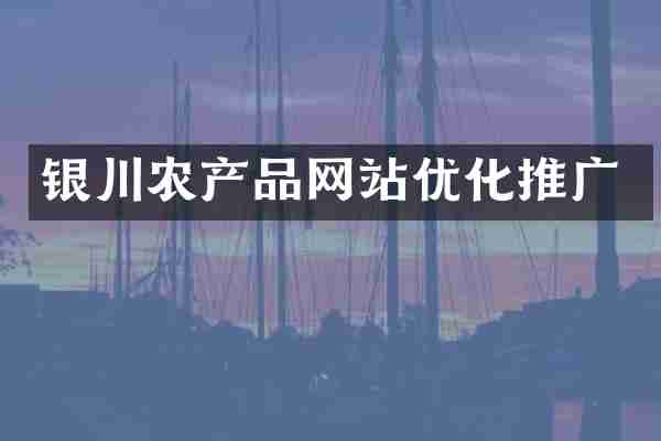 银川农产品网站优化推广