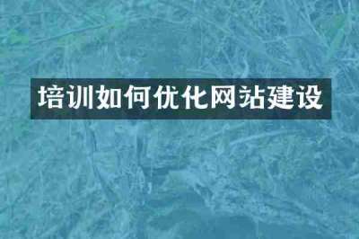 培训如何优化网站建设