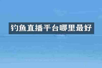 钓鱼直播平台哪里最好