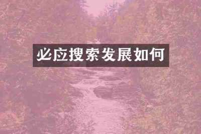 必应搜索发展如何
