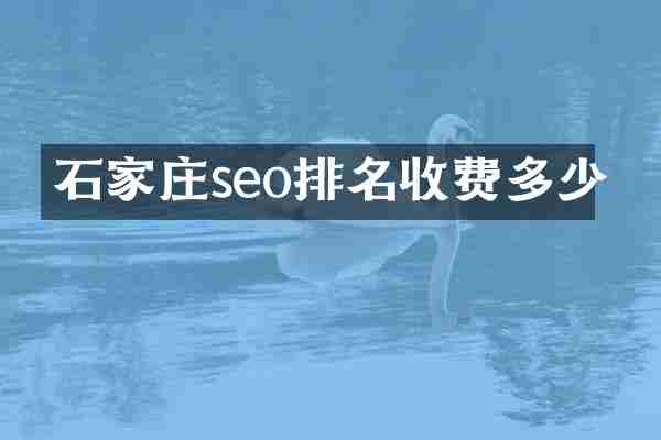 石家庄seo排名收费多少