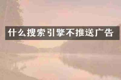 什么搜索引擎不推送广告
