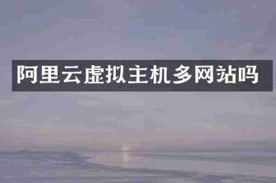 阿里云虚拟主机多网站吗