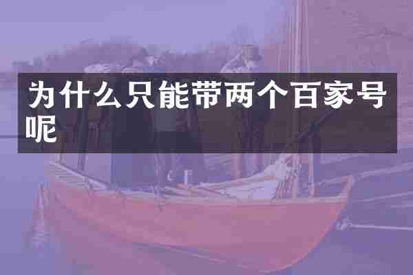 为什么只能带两个百家号呢