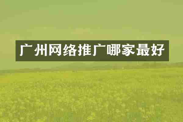 广州网络推广哪家最好