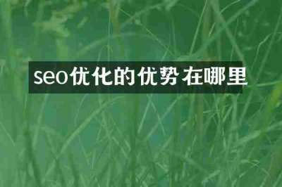 seo优化的优势在哪里