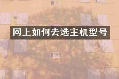 网上如何去选主机型号