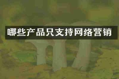 哪些产品只支持网络营销