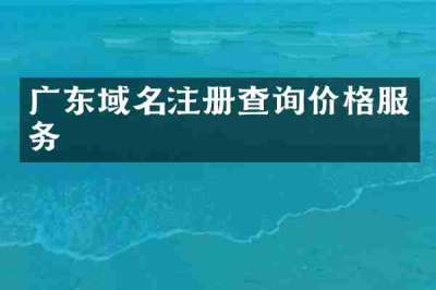广东域名注册查询价格服务