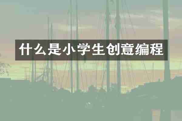 什么是小学生创意编程