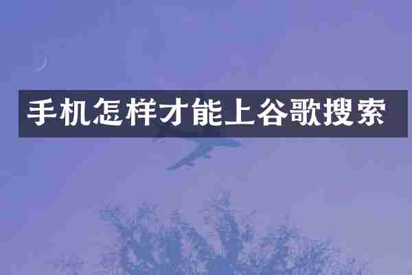 手机怎样才能上谷歌搜索