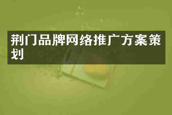 荆门品牌网络推广方案策划