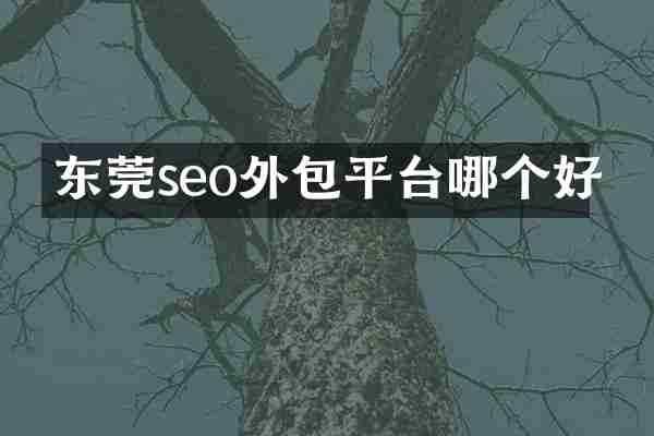 东莞seo外包平台哪个好