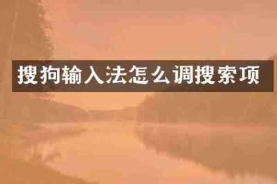 搜狗输入法怎么调搜索项