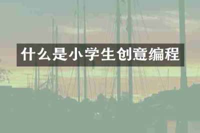 什么是小学生创意编程