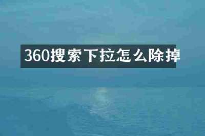360搜索下拉怎么除掉