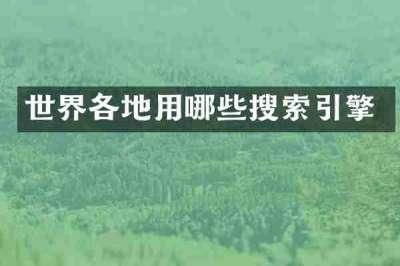 世界各地用哪些搜索引擎