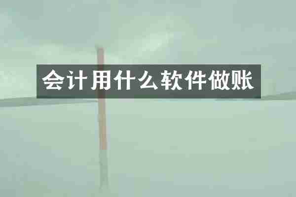 会计用什么软件做账