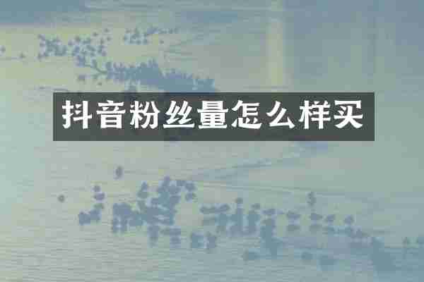 抖音粉丝量怎么样买