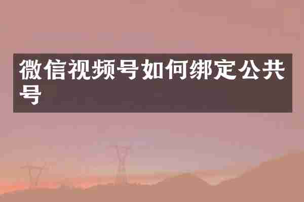 微信视频号如何绑定公共号