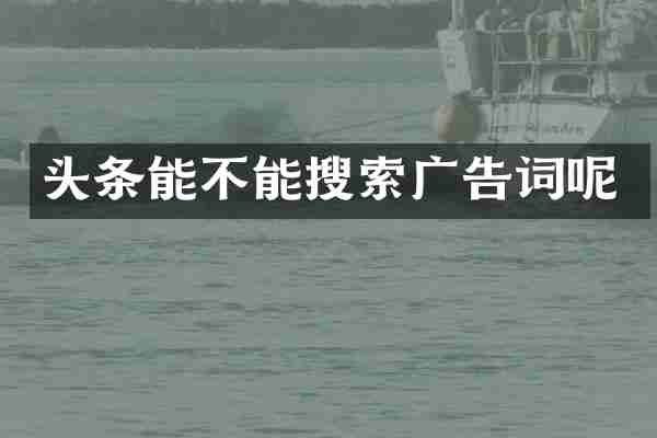 头条能不能搜索广告词呢