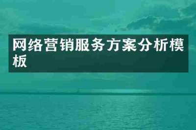 网络营销服务方案分析模板