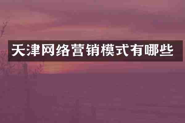 天津网络营销模式有哪些