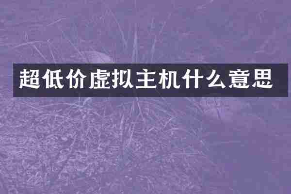 超低价虚拟主机什么意思