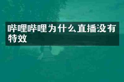 哔哩哔哩为什么直播没有特效