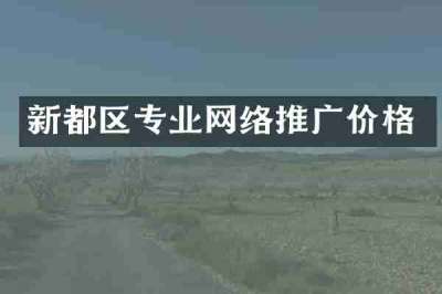 新都区专业网络推广价格