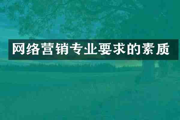 网络营销专业要求的素质