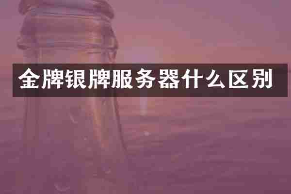 金牌银牌服务器什么区别