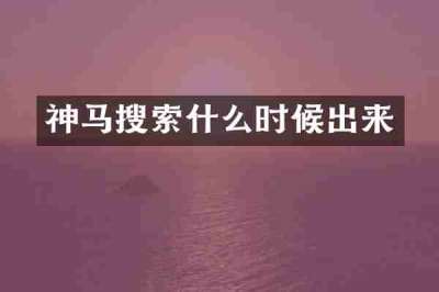 神马搜索什么时候出来