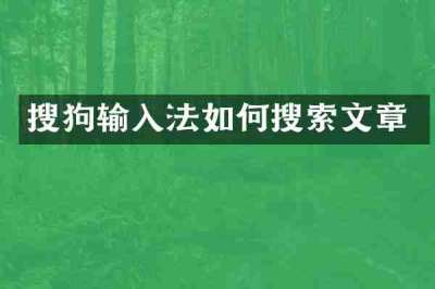 搜狗输入法如何搜索文章