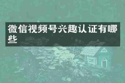 微信视频号兴趣认证有哪些