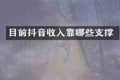 目前抖音收入靠哪些支撑