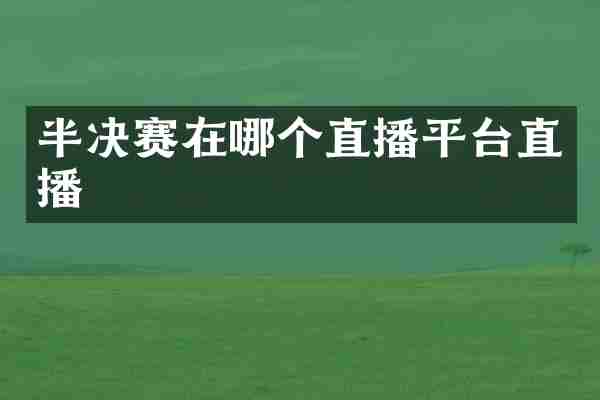 半决赛在哪个直播平台直播