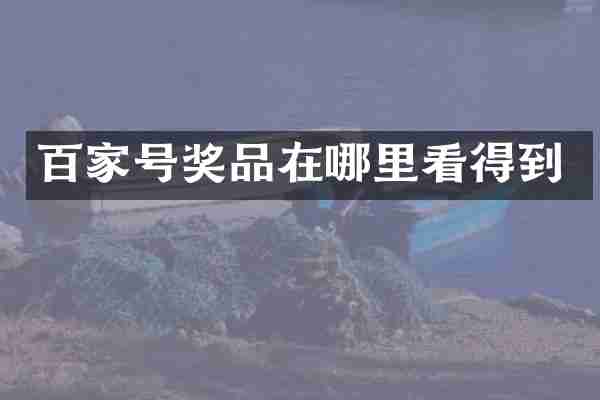 百家号奖品在哪里看得到