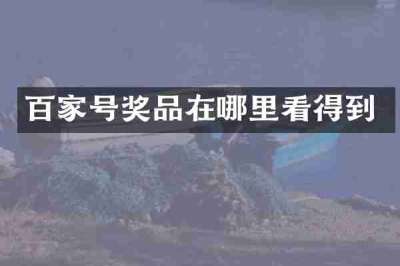 百家号奖品在哪里看得到