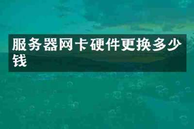 服务器网卡硬件更换多少钱