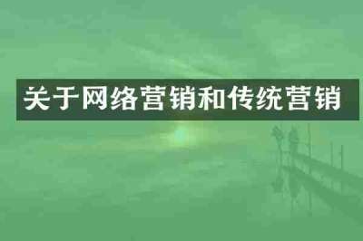 关于网络营销和传统营销