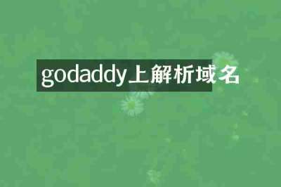 godaddy上解析域名