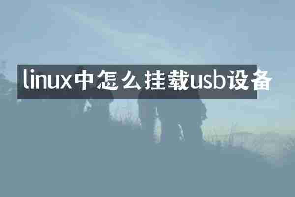 linux中怎么挂载usb设备