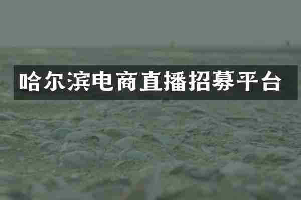 哈尔滨电商直播招募平台