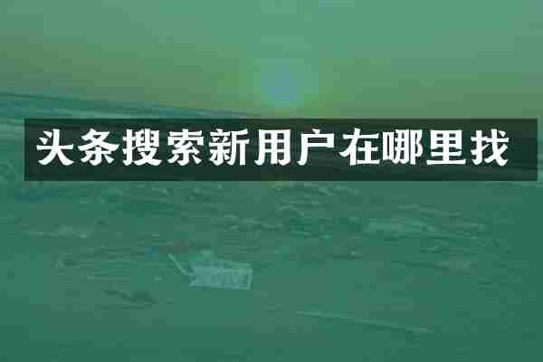 头条搜索新用户在哪里找