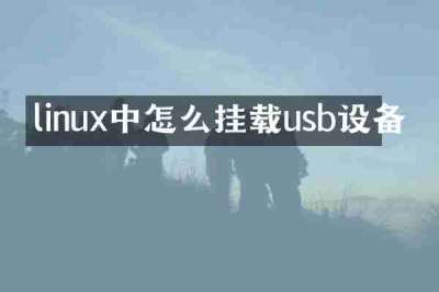 linux中怎么挂载usb设备