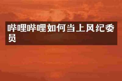 哔哩哔哩如何当上风纪委员